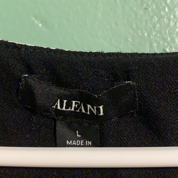 Textured Alfani Black and White Striped Tie-Waist Short-Sleeve Top - Picture 7 of 9